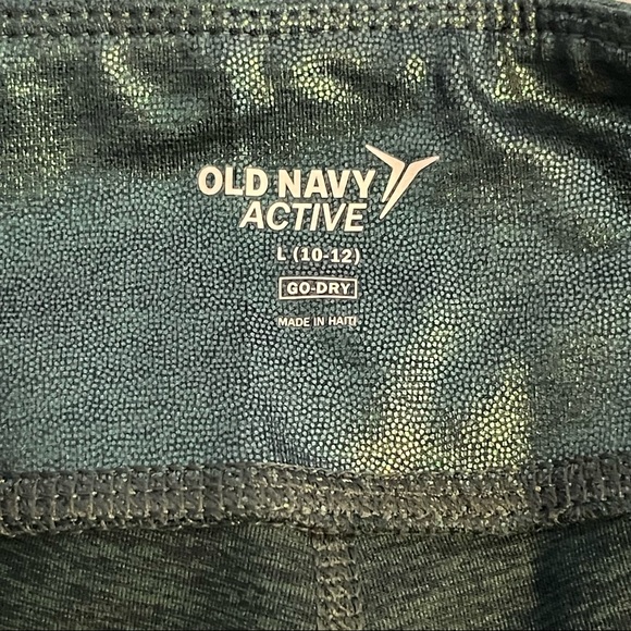 Green Shimmer Old Navy Active Leggings - Picture 3 of 4